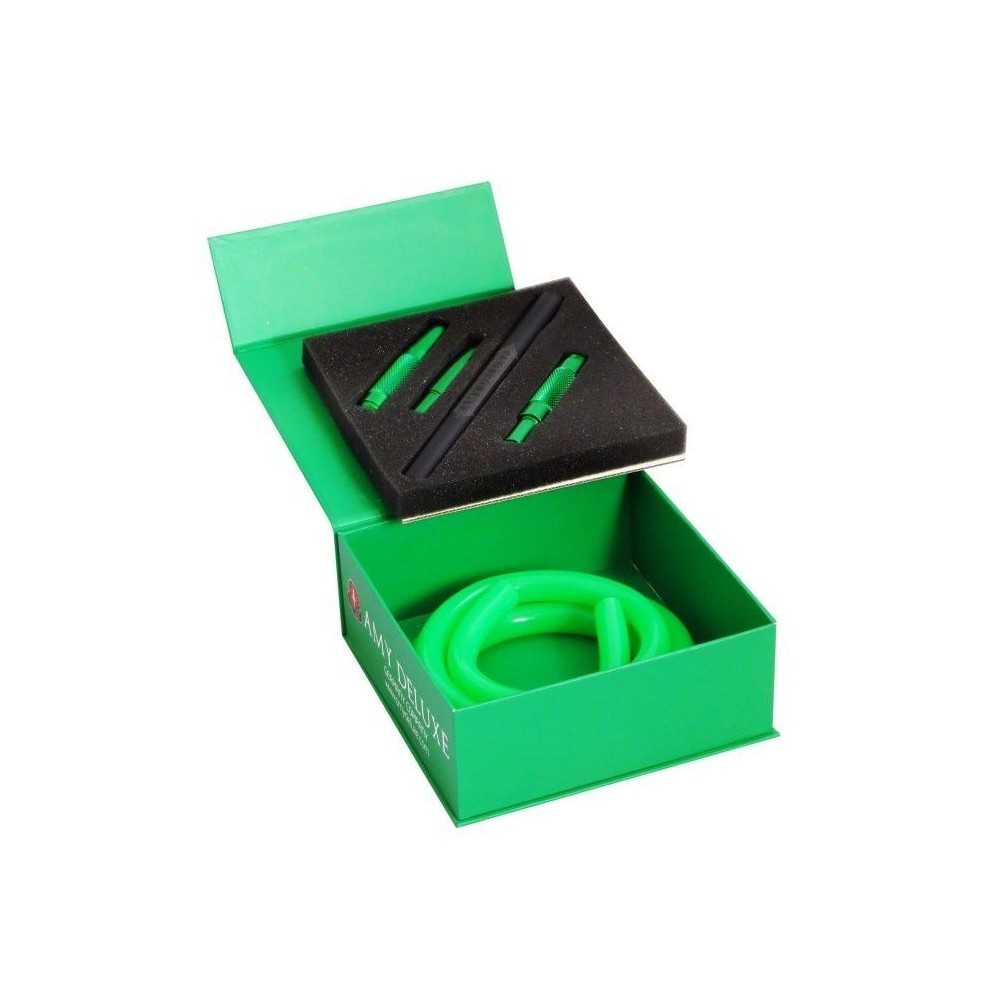 Tubo in silicone verde opaco Amy Deluxe con tappo terminale in alluminio Amy Deluxe Prodotti