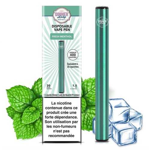 Disposable Pod "Fresh Menthol" Dinner Lady 20mg 400 puffs Dinner Lady Products