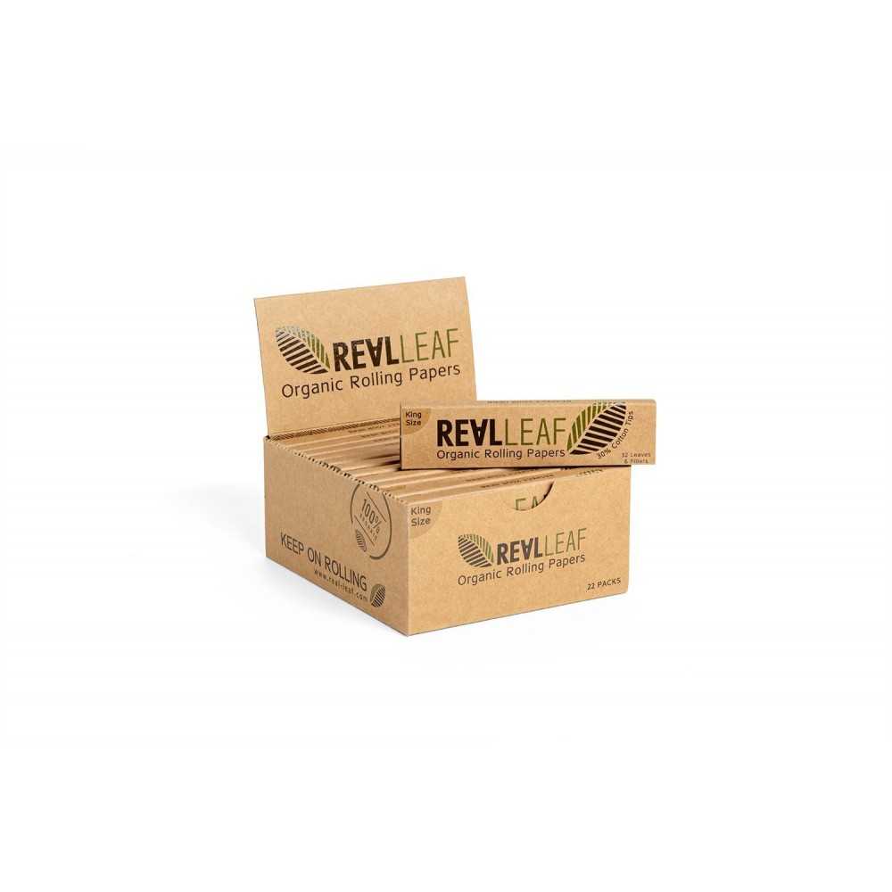 King Size Rolling Sheet Carton + REAL LEAF Organic Filters Real Leaf  Tobacco & Substitutes