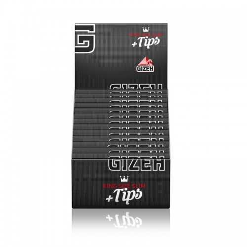 Karton mit GIZEH King Size Slim + Tips Gizeh Rolling Paper