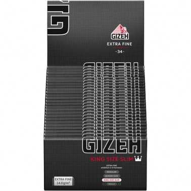 Karton mit GIZEH King Size Slim Rolling Paper Gizeh Blatt zum Rollen