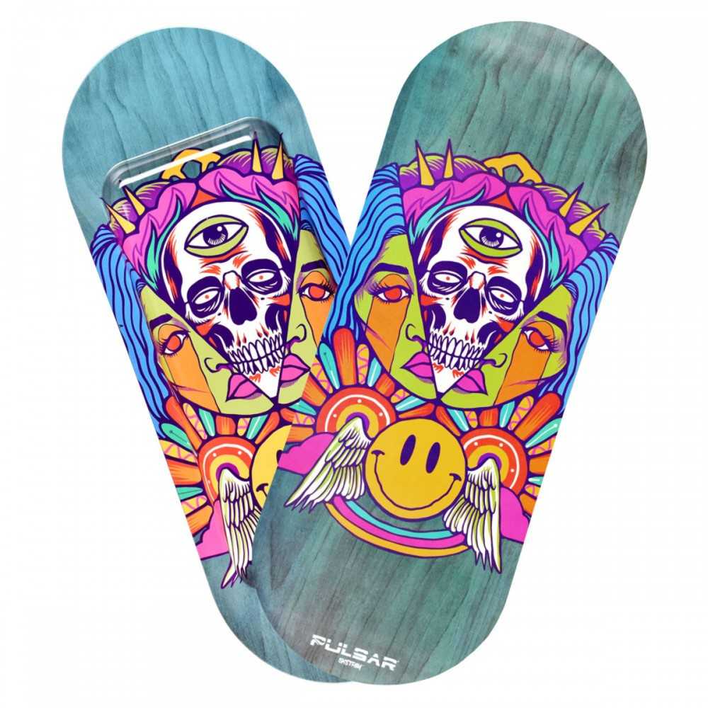 SK8Tray "Trippin" vassoio per rotolamento + coperchio Pulsar Vassoio di rotolamento