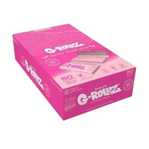 Carton de feuille à rouler G-Rollz Banksy's Grafitti Pink King Size Extra Thin + Tips G-Rollz Feuille à rouler