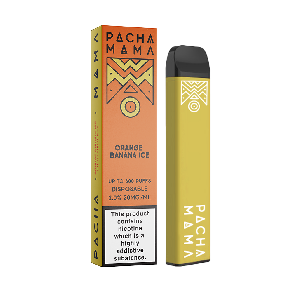 Pod monouso "Orange Banana Ice" Pacha Mama 600 boccate 20mg Charlie's Chalk Dust Prodotti