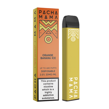 Pod monouso "Orange Banana Ice" Pacha Mama 600 boccate 20mg Charlie's Chalk Dust Prodotti