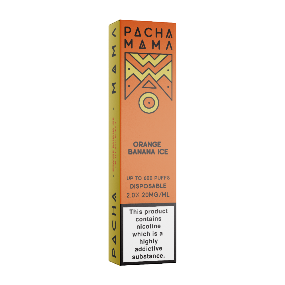 Pod monouso "Orange Banana Ice" Pacha Mama 600 boccate 20mg Charlie's Chalk Dust Prodotti