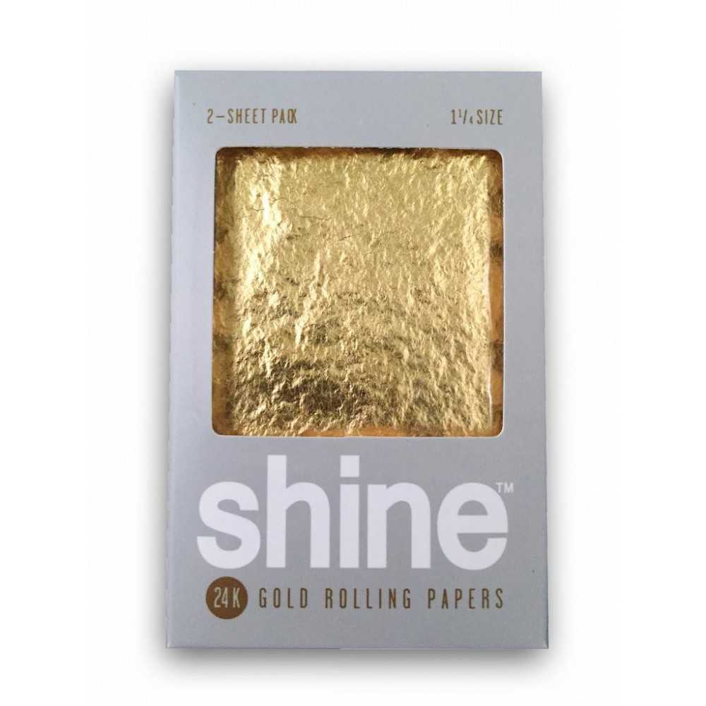 Shine Paper 24k 2 feuilles à rouler en or 1 1/4 size Shine Feuille à rouler