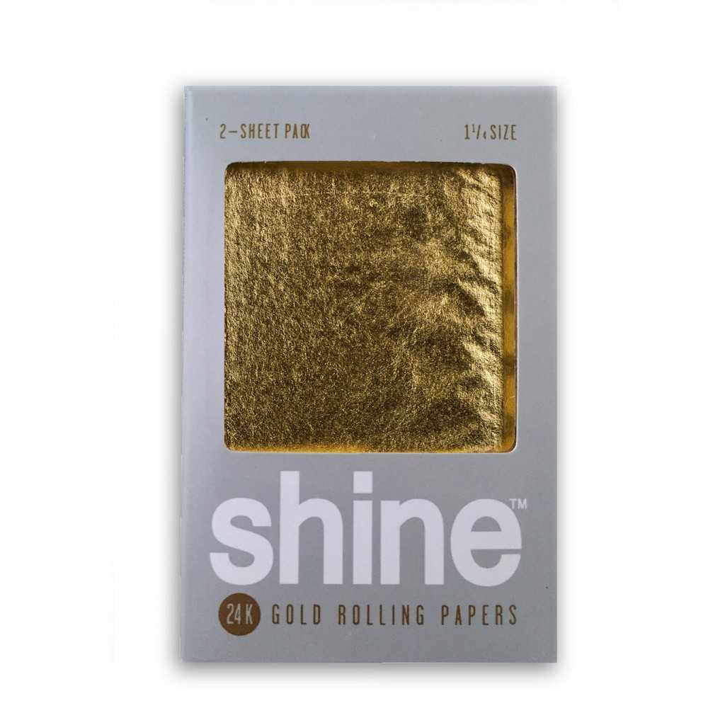 Shine Paper 24k 2 feuilles à rouler en or 1 1/4 size Shine Feuille à rouler