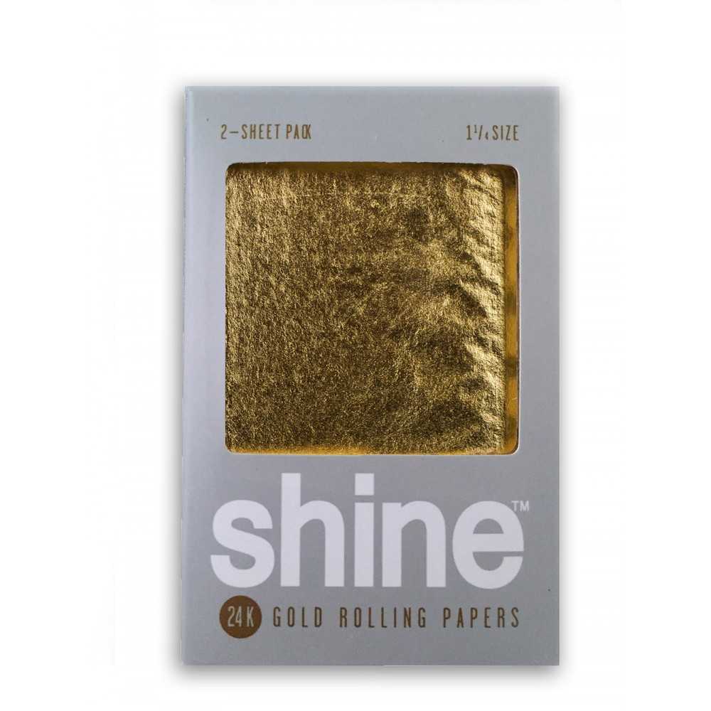 Shine Paper 24k 2 Rolling Papers in Gold 1 1/4 size Shine Rolling Paper
