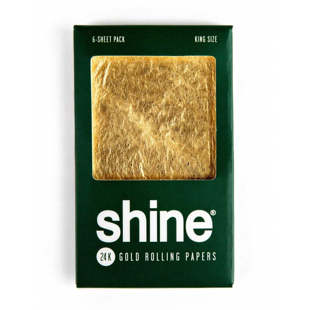 Shine Paper 24K 6 sheets gold rolling King Size Shine SMOKE SHOP