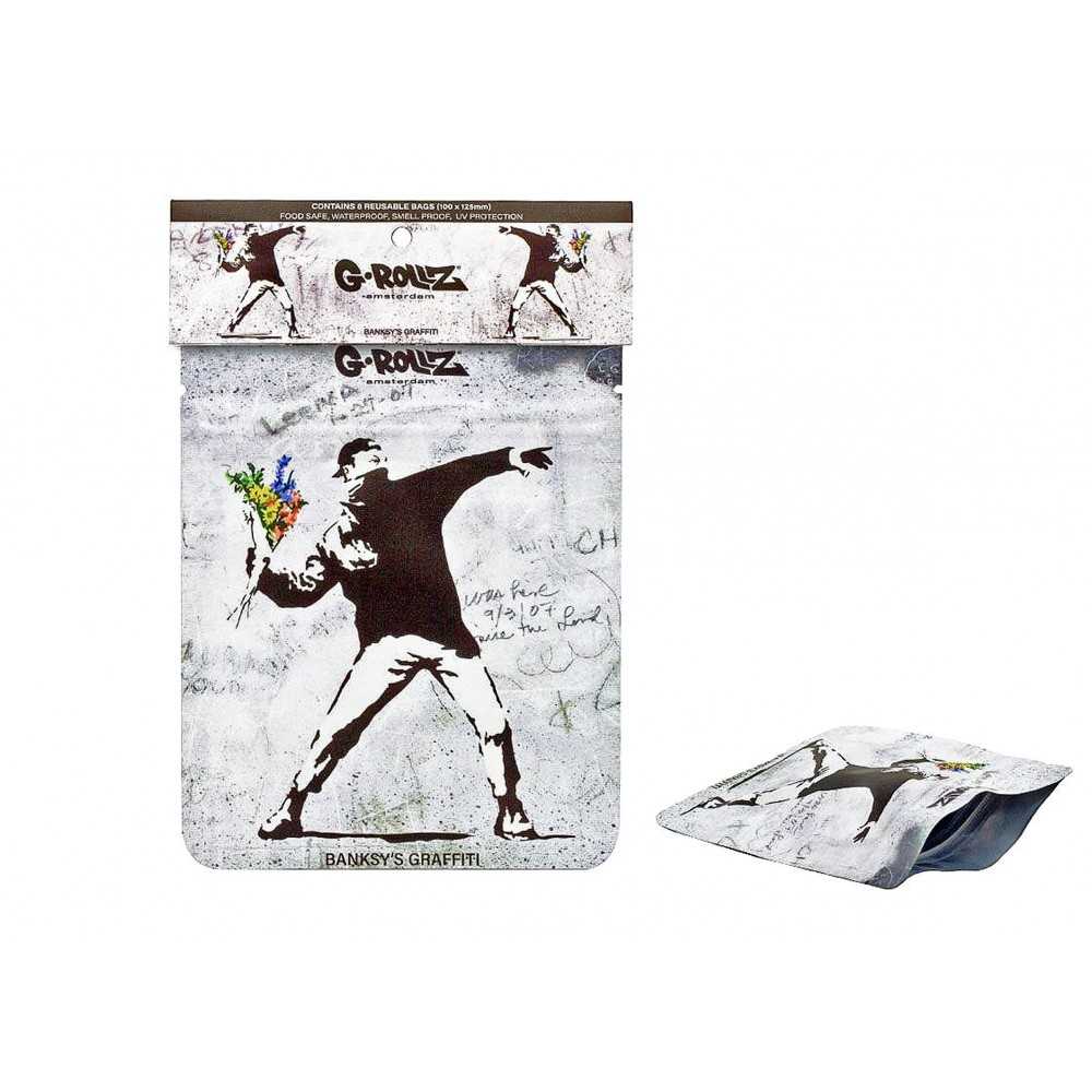 Mylar Bag "Banksy's" G-Rollz 100x125mm (8 pièces) G-Rollz Mini Grip & Mylar Bags