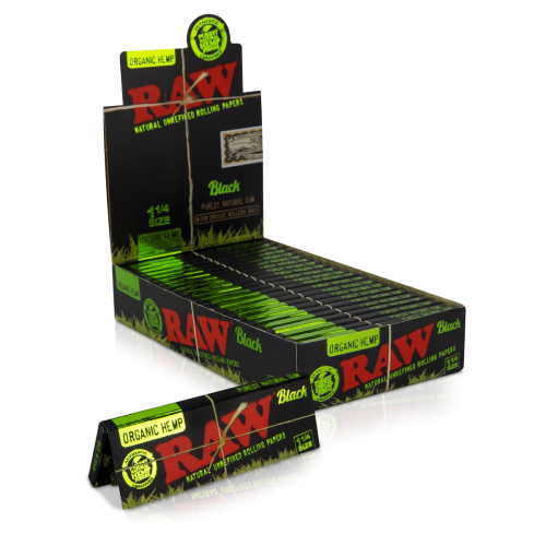 Raw Black Organic Bio Hemp 1 1/4 Leaf Carton RAW Smoking Accessories