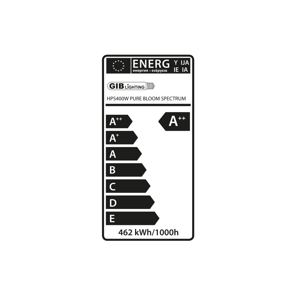 GIB Pure Bloom Spectrum Xtreme 400W Bulb GIB Lighting  single ended (HP sodium)