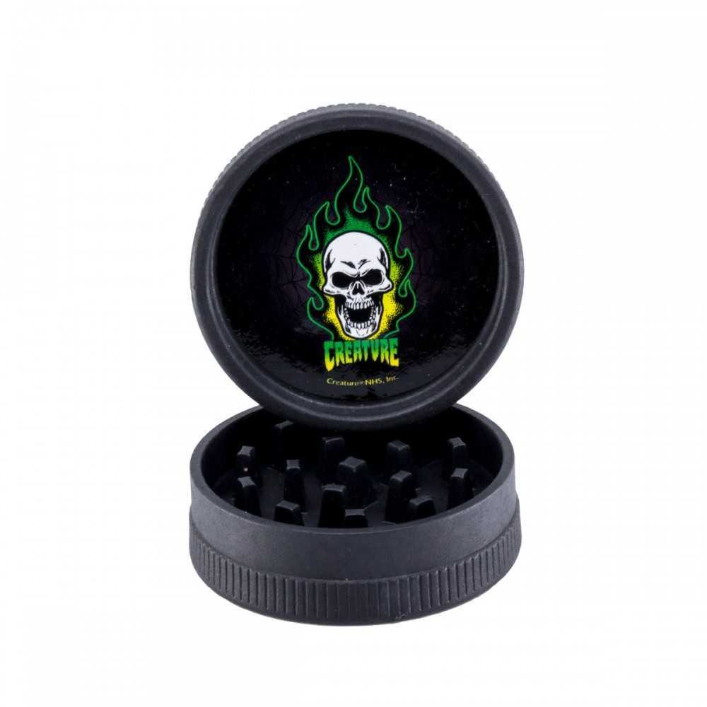 Grinder Santa Cruz Shredder X Creature 2 parti canapa nero Santa Cruz Shredder Smerigliatrici