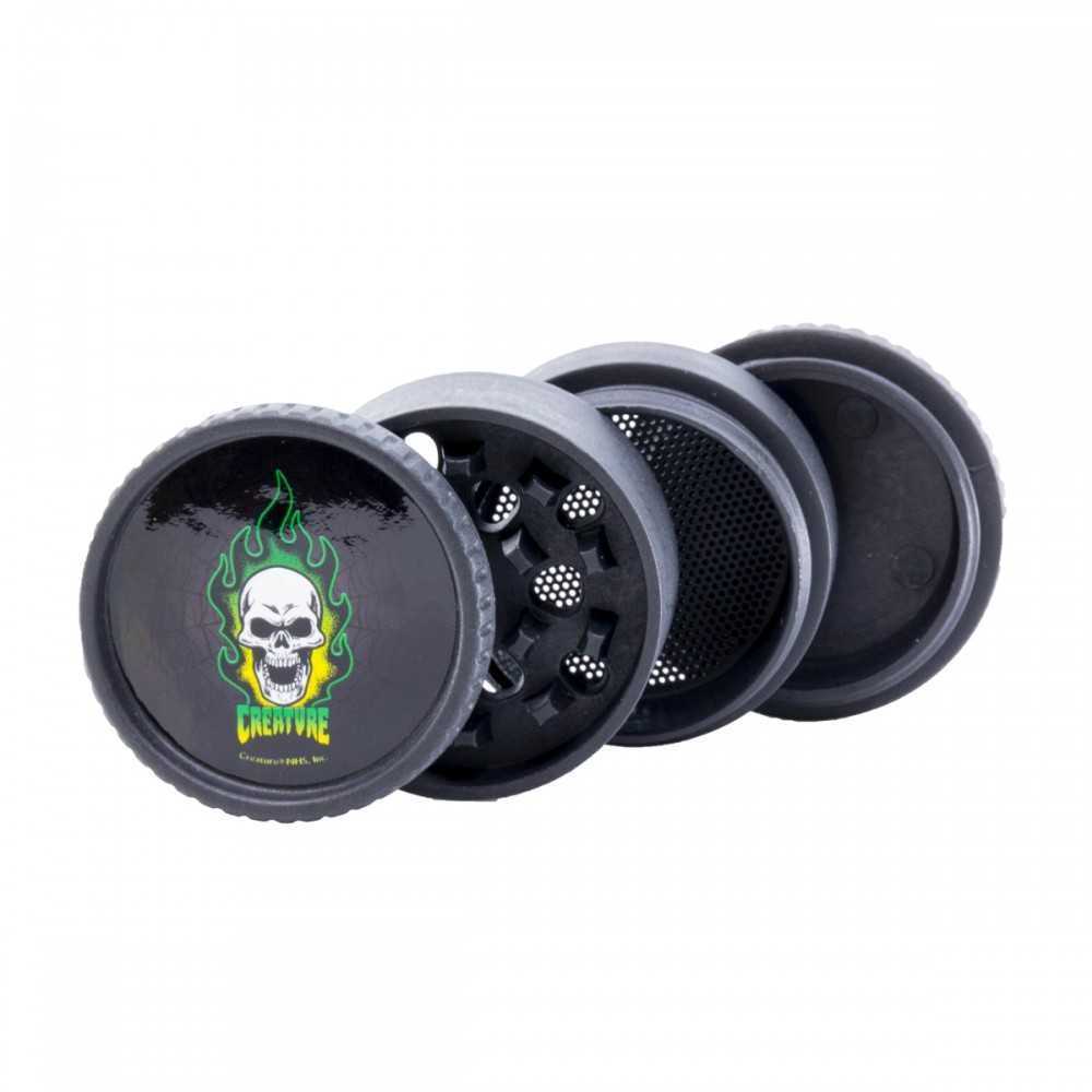 Grinder Santa Cruz Shredder X Creature 4 parti canapa nero Santa Cruz Shredder Smerigliatrici