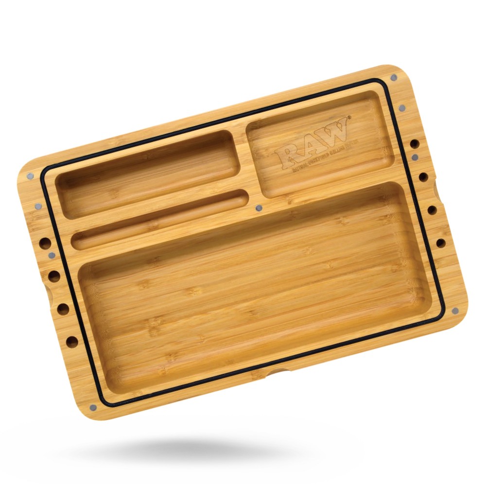 Wooden Spirit Box Raw + rolling tray RAW Rolling tray