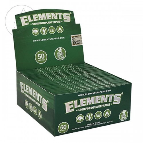 Elements King Size Slim Carta vegetale non raffinata Box Elements Papers Products