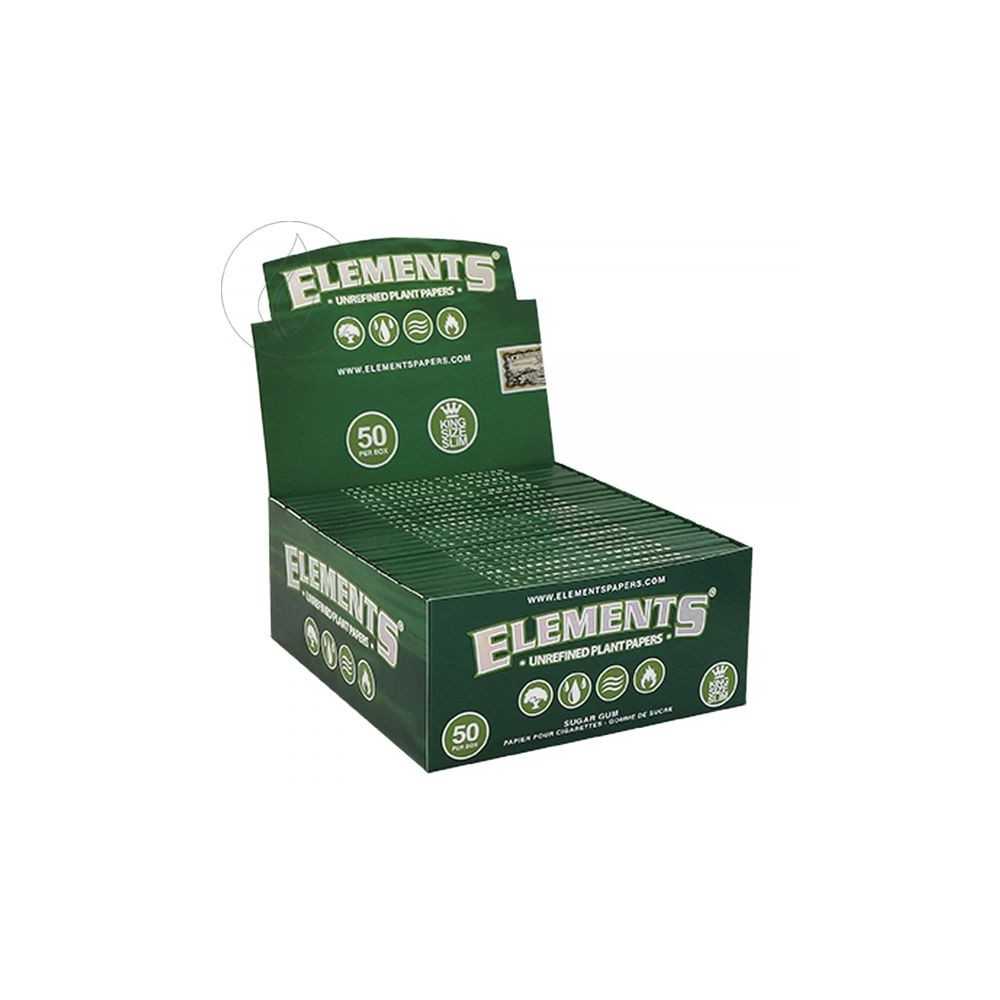 Elements King Size Slim Scatola di carta vegetale non raffinata Elements Papers Prodotti