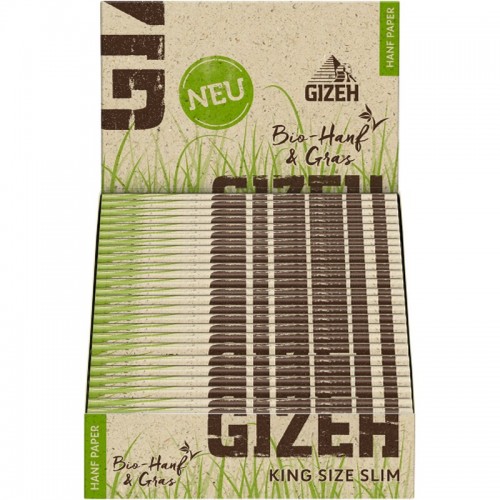 Carton de feuille à rouler GIZEH Chanvre Bio King Size Slim (25 paquets) Gizeh Feuille à rouler