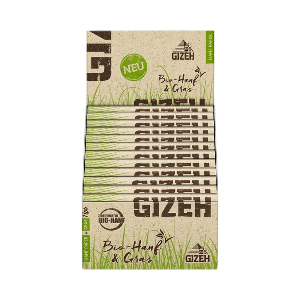 Carton of rolling sheets GIZEH Hemp Organic King Size Slim + Tips Gizeh Rolling sheet