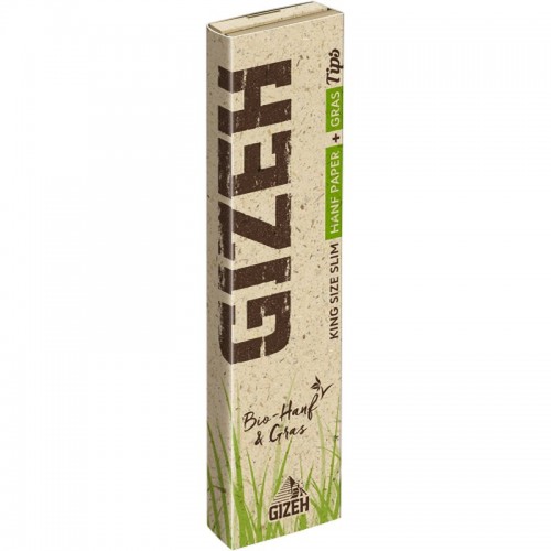 Carton of rolling sheets GIZEH Hemp Organic King Size Slim + Tips Gizeh Rolling sheet