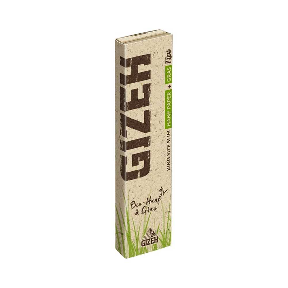 Rolling Paper GIZEH Bio-Hanf King Size Slim + Tips Gizeh Blatt zum Rollen