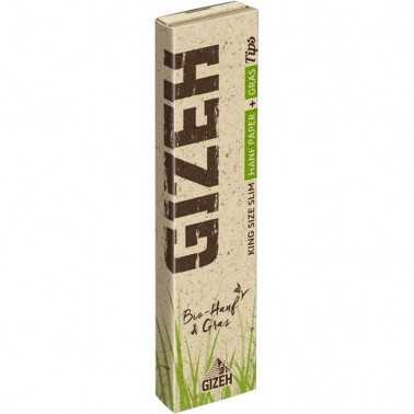 Rolling Paper GIZEH Bio-Hanf King Size Slim + Tips Gizeh Blatt zum Rollen