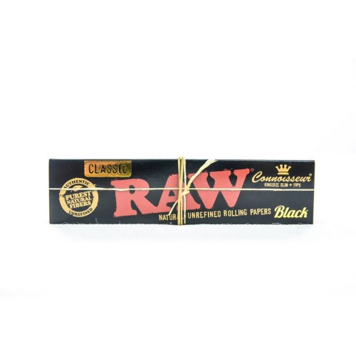 Raw Black King Size Slim Connoisseur + Tips RAW Feuille à rouler