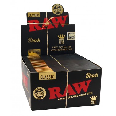 Raw Black King Size (Carton) RAW Feuille à rouler