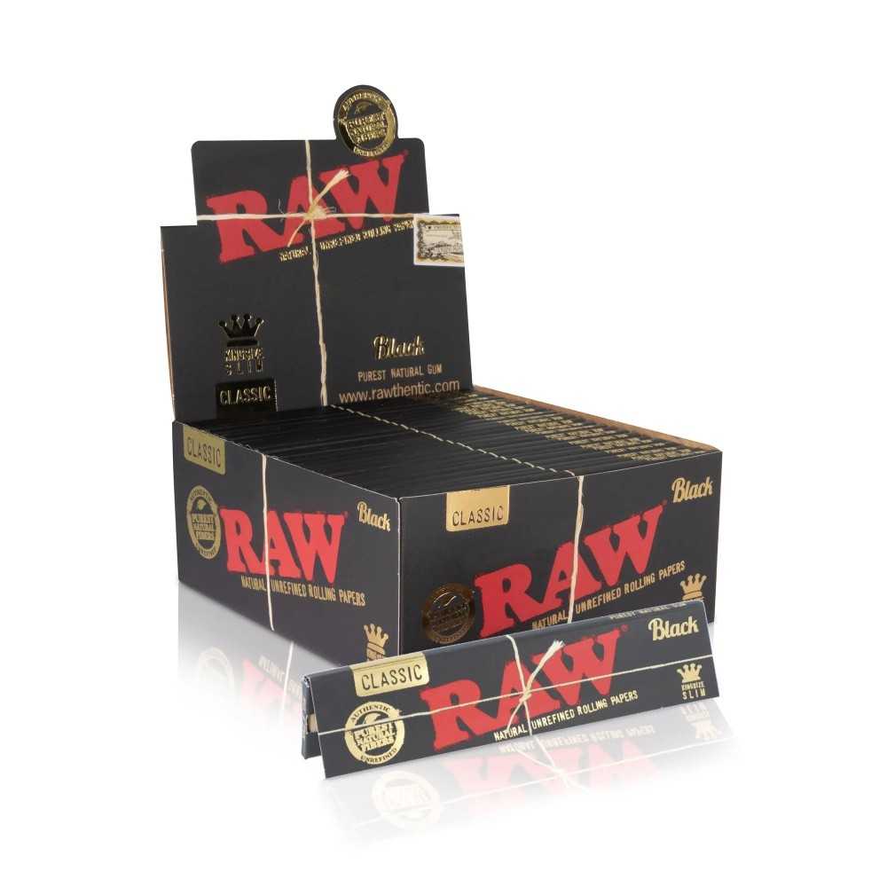 BOX Raw Black King Size Slim RAW Blatt zum Rollen