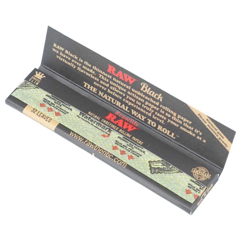 BOX Raw Black King Size Slim RAW Blatt zum Rollen