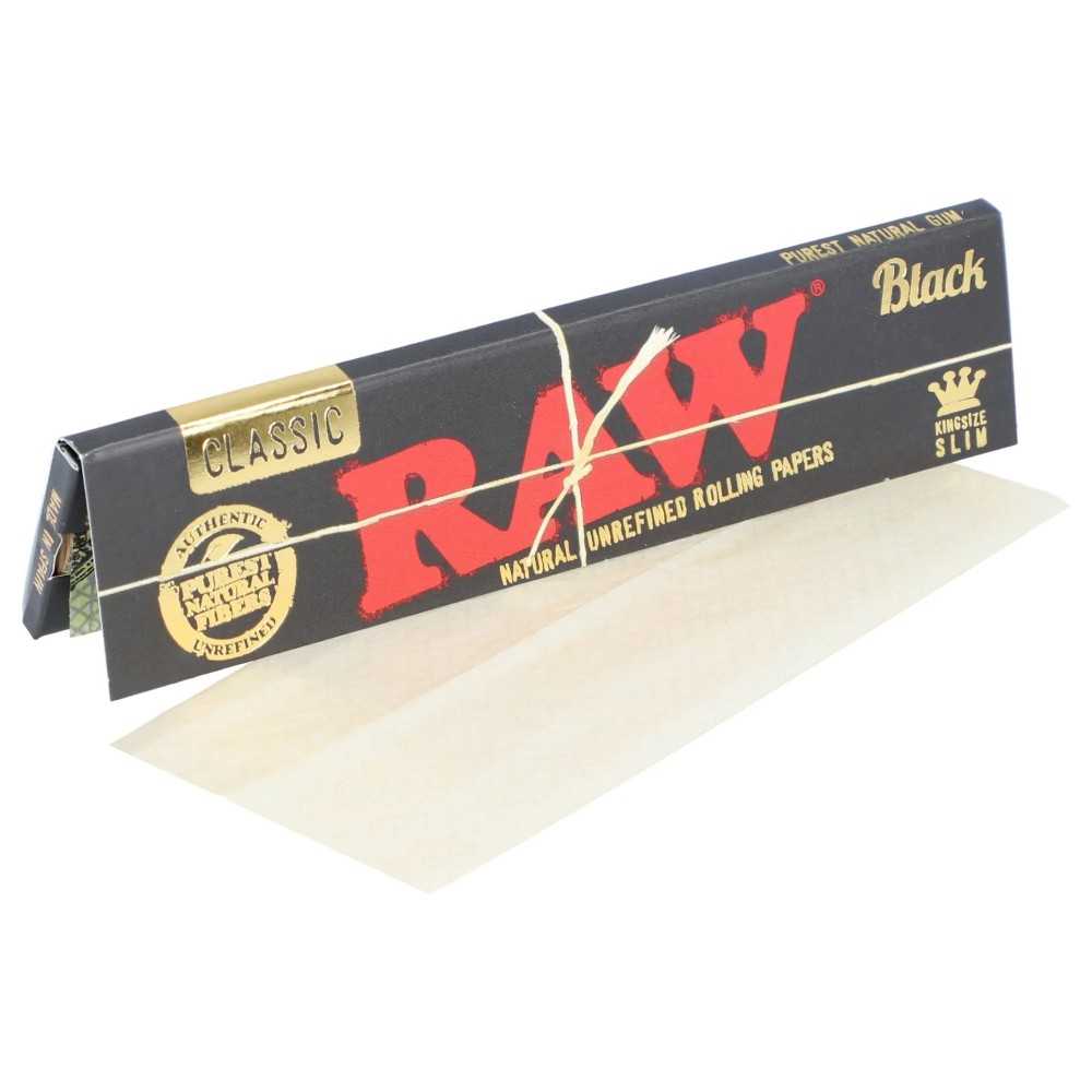 box Raw Black King Size slim RAW Rolling sheet