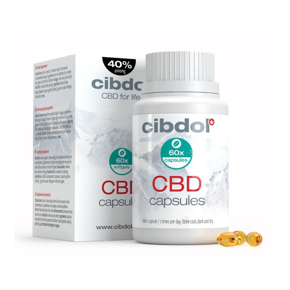 Cibdol 40% CBD Softgel Capsules (60 capsules) Cibdol Produits