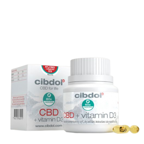 Cibdol CBD Capsules avec Vitamine D3 384mg Cibdol Produits