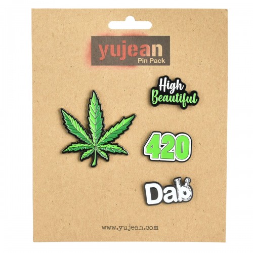 Cannabis Enamel Pin Pack (4 pièces) Yujean Produits