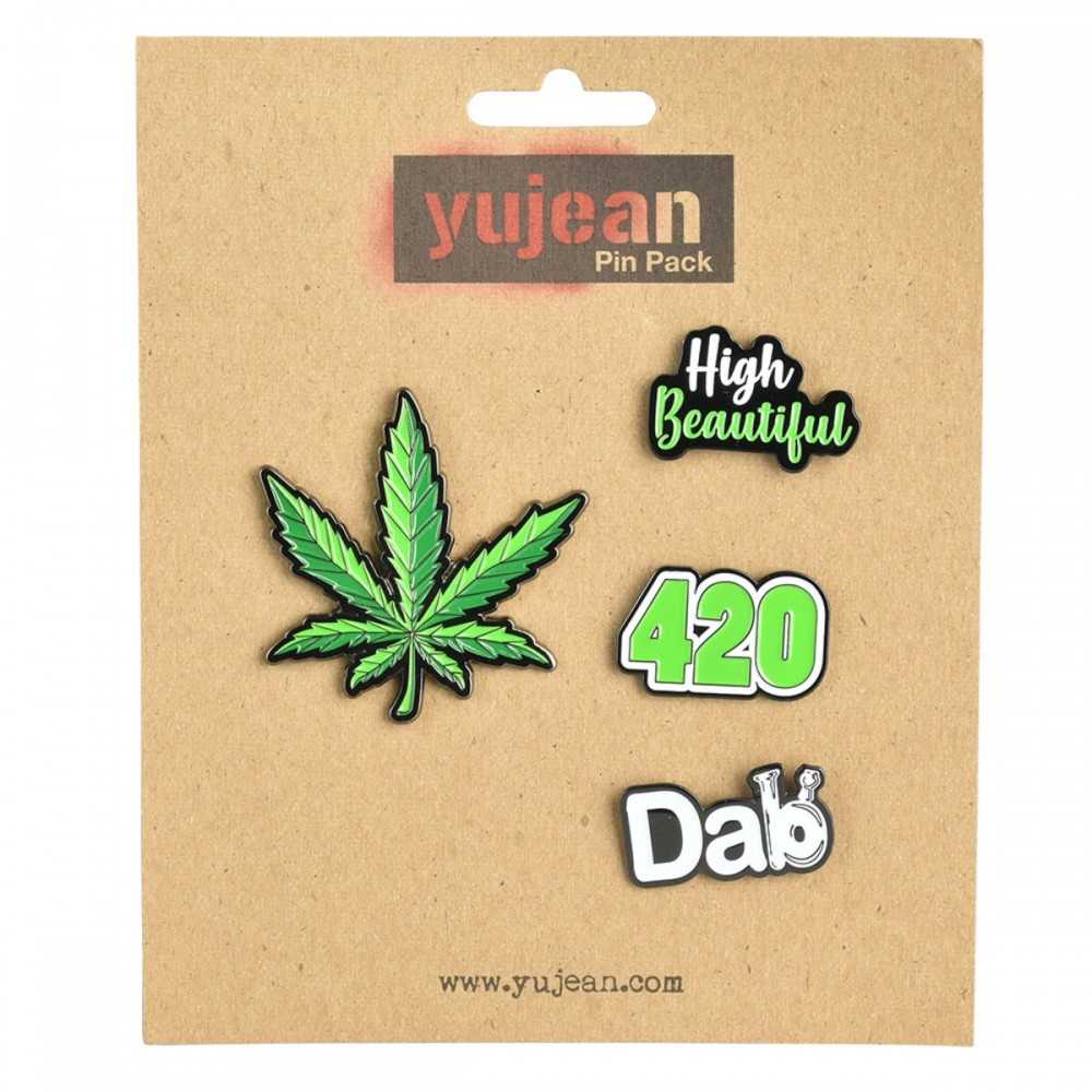 Confezione di spille smaltate Cannabis (4 pezzi) Yujean Prodotti
