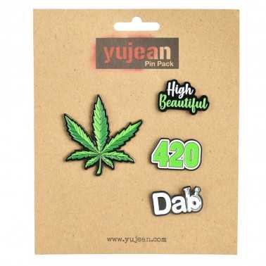 Cannabis Enamel Pin Pack (4 Stück) Yujean Produkte