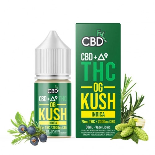 CBD+Delta-9 THC Vape Juice OG Kush –Indica CBDfx CBD FX Produits