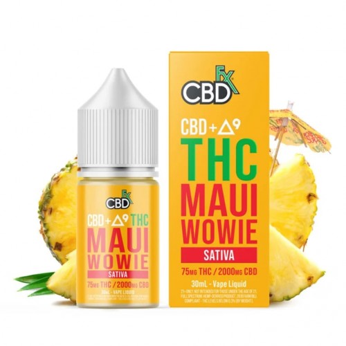 CBD+Delta-9 THC Vape Juice Maui Wowie–Sativa CBDfx CBD FX Produits