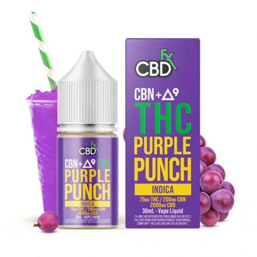 CBN+Delta-9 THC Vape Juice Purple Punch–Indica CBDfx CBD FX Produits