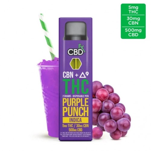 CBDfx THC Vape Pen Purple Punch (Indica): CBN+CBD CBD FX Produits