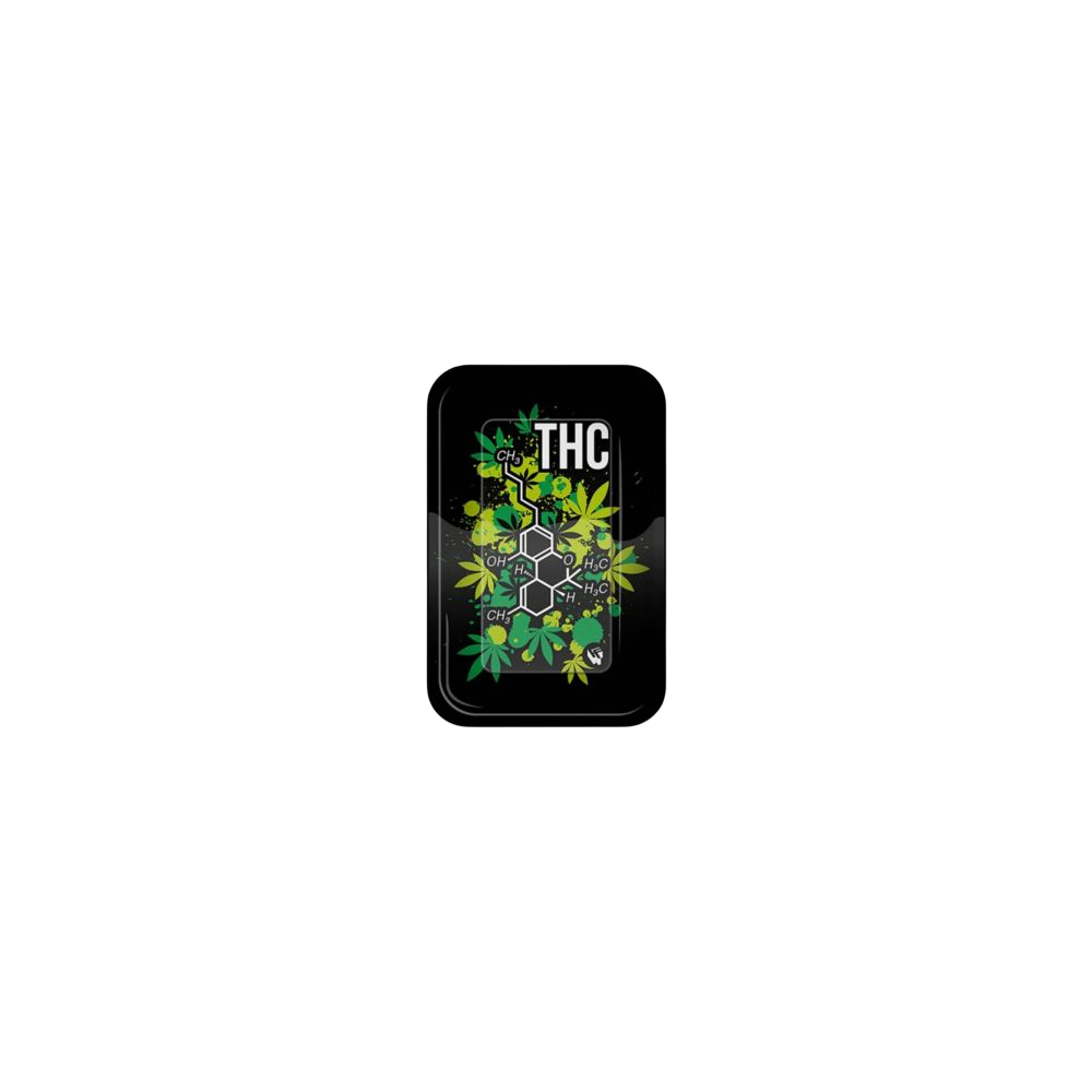 Black Leaf Rolling tray THC molecule Black Leaf Products