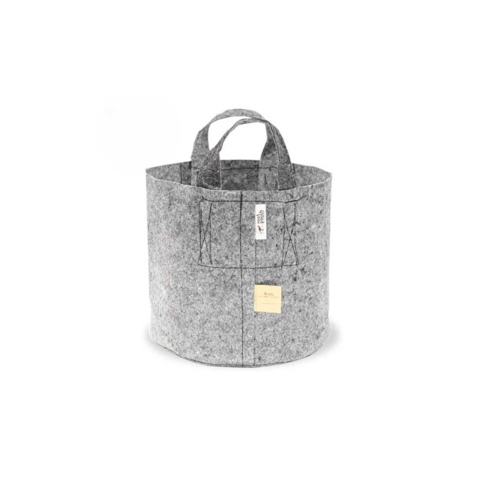 Root Pouch Boxer 3.8L Heather Grey with handles 250g/m2 Root Pouch GROW SHOP