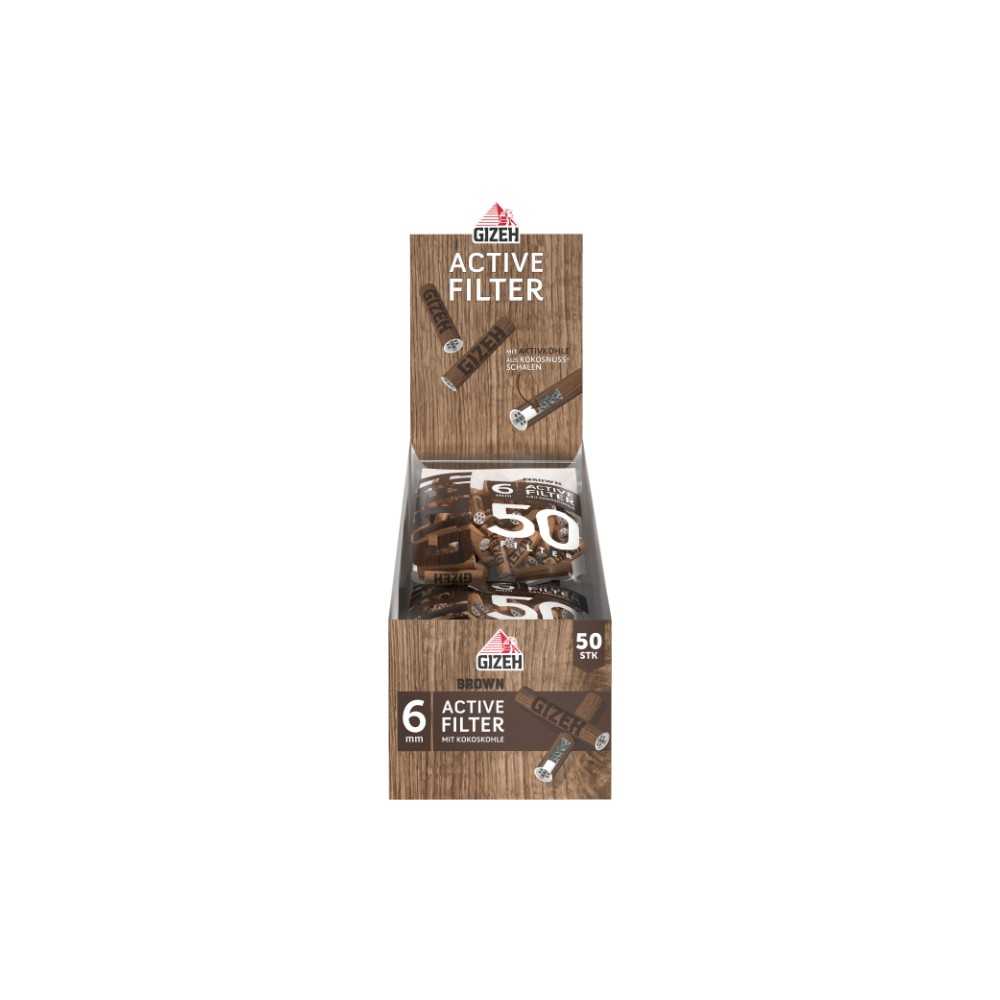 GIZEH Brown active filter 6mm (50 pcs) Gizeh Products