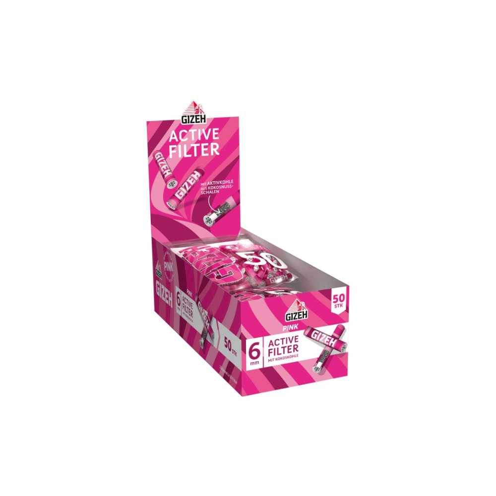 GIZEH Rose Filtre Actif 6mm (50 pcs.) Gizeh Produits