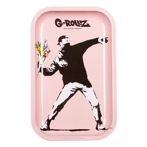 Rolling Tray Small G-Rollz Banksy's Pink