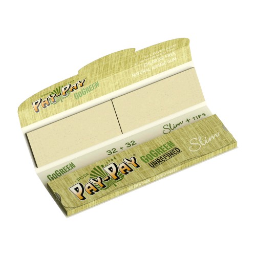 Rolling Paper Pay Pay Go Green King Size Slim Tips (50 sheets)