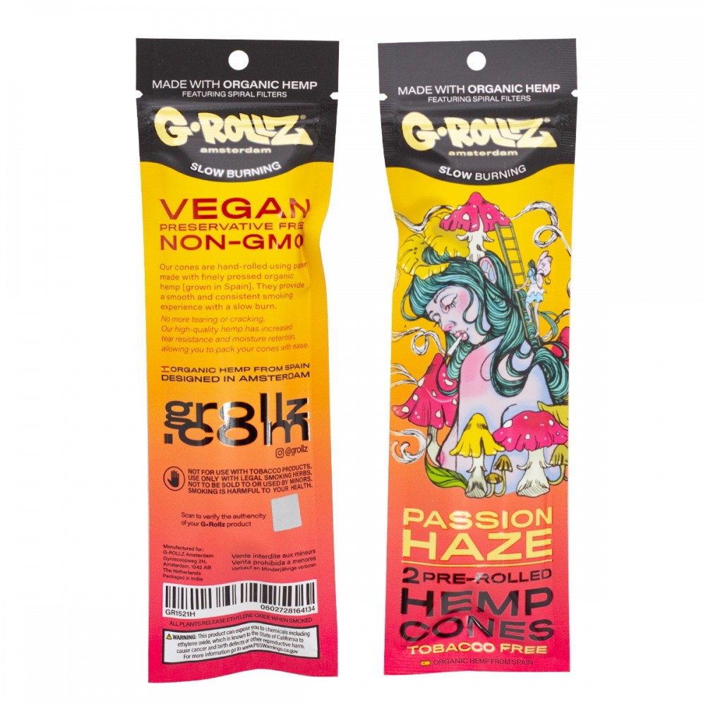G-ROLLZ 2x Passion Fruit Flavored Pre-Rolled Hemp Cones G-Rollz Produits