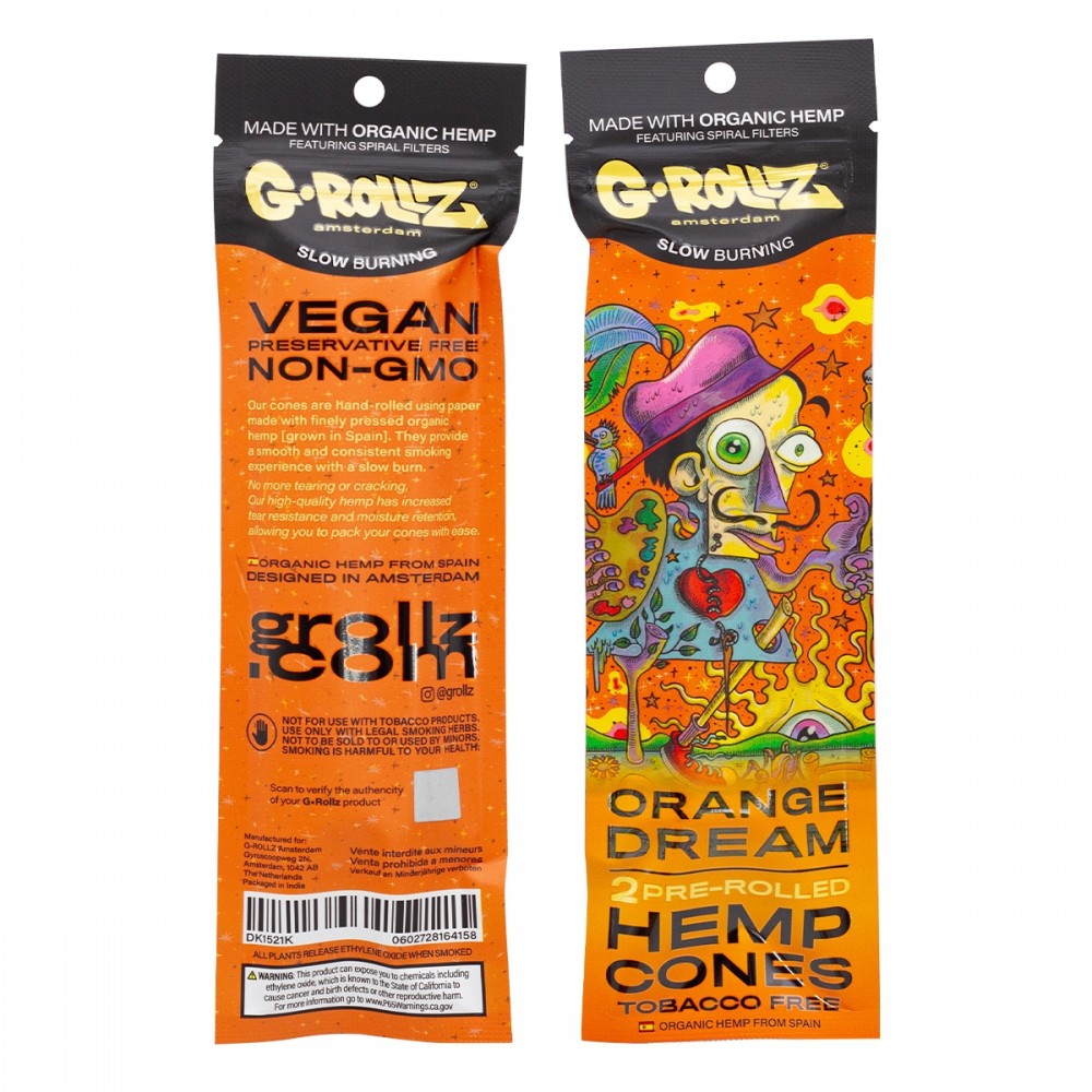 G-ROLLZ 2x Orange Flavored Pre-Rolled Hemp Cones G-Rollz Produits