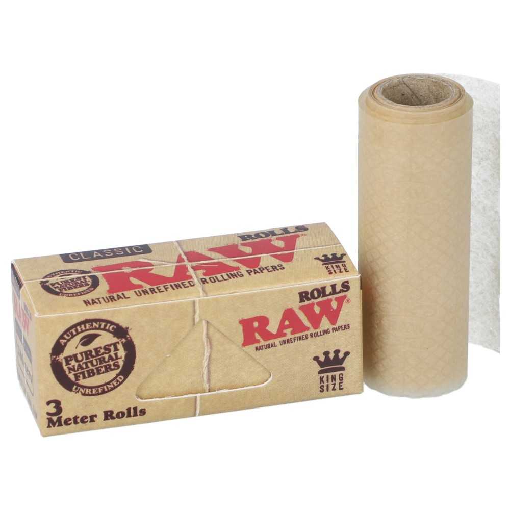 Carton de Raw Rolls King Size 3m (12 pièces) RAW Feuille à rouler